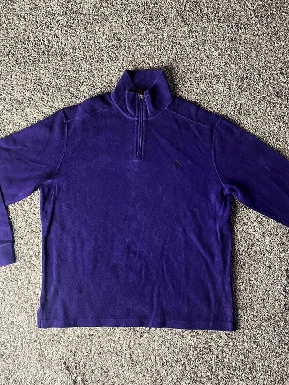 Polo Ralph Lauren Cotton Quarter-Zip Pullover Purple Medium